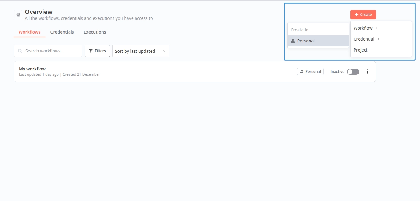 création d'un workflow sur n8n