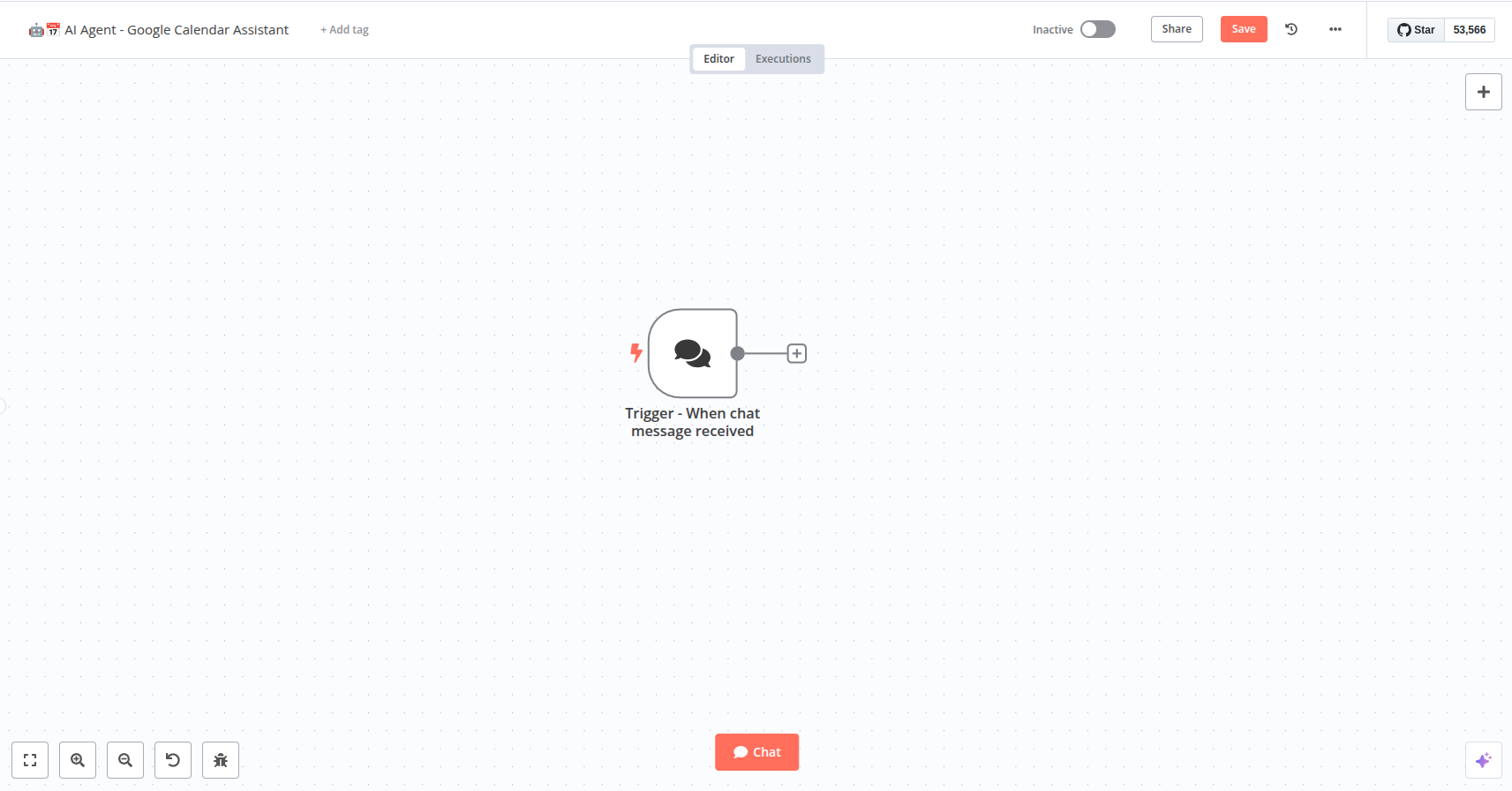 workflow avec trigger on chat message