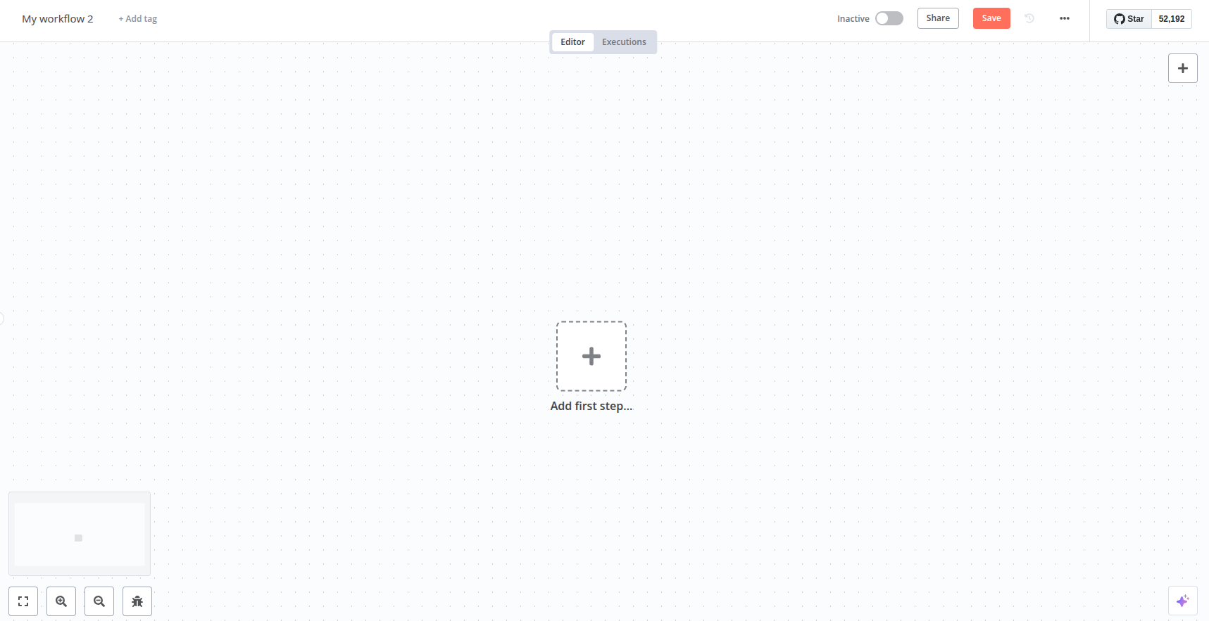 interface d'édition de workflow sur n8n