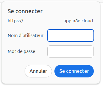 Authentification au chat n8n