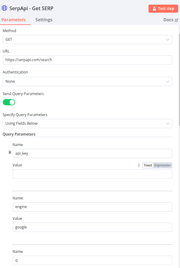 node http request serpapi workflow n8n